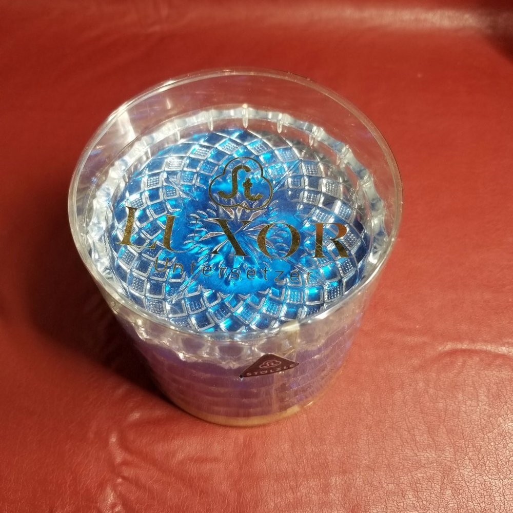 Mid Century Stölzle Luxor Crystal Coasters - Made